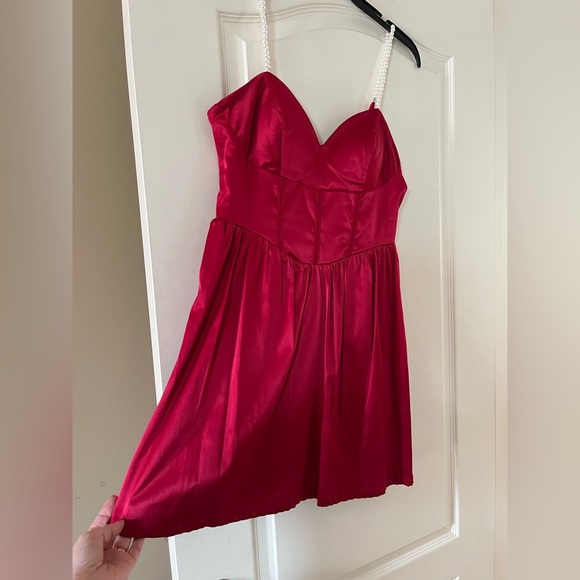 NWT City Studio Gorgeous satin “party pink” color mini dress. Juniors 3/4 - Picture 12 of 15